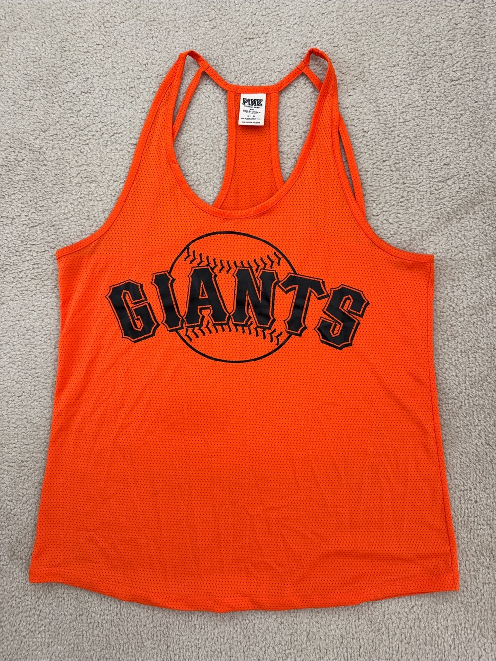 PINK Victoria's Secret Orange Mesh GIANTS Tank